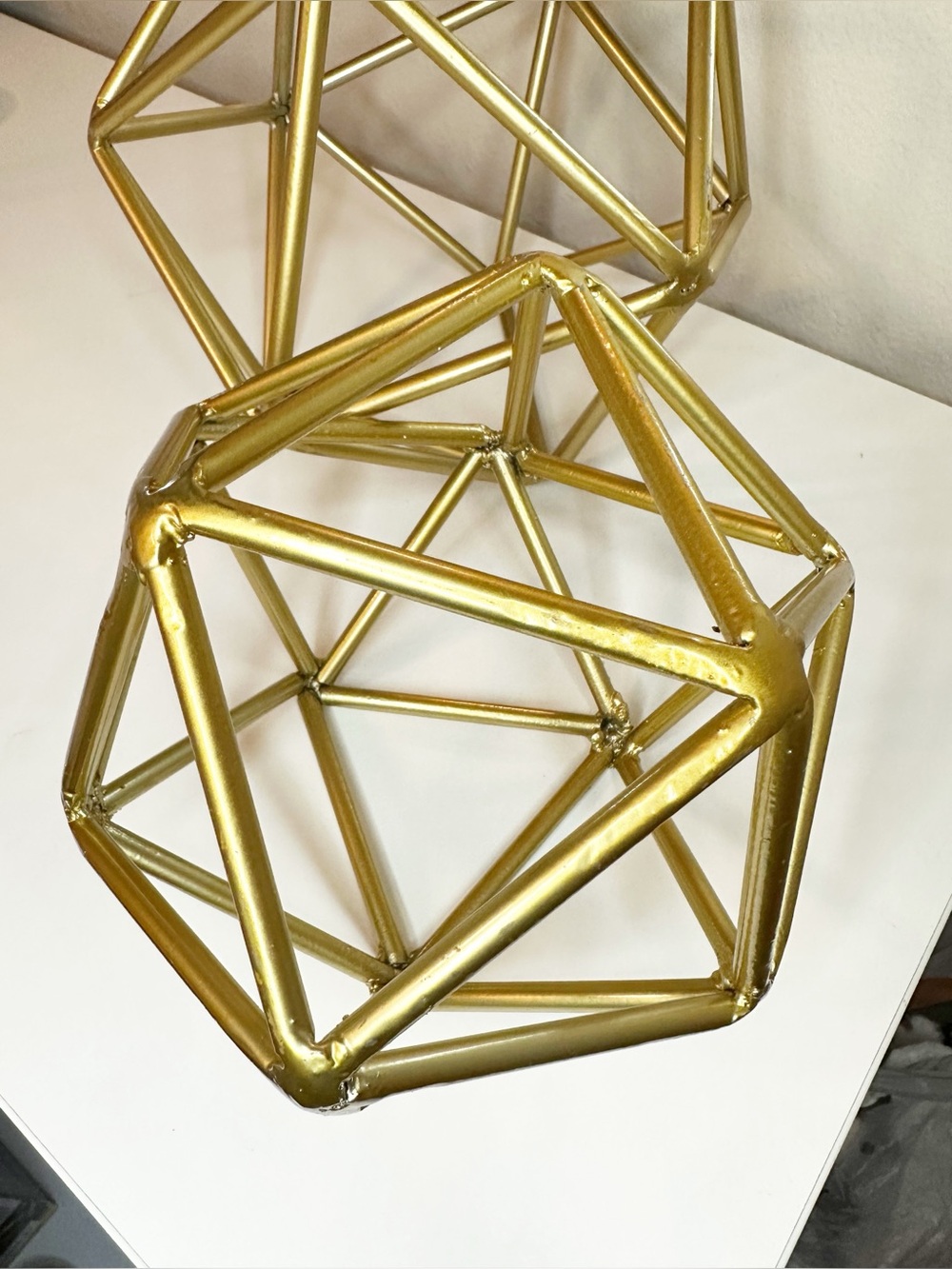 Gold Decorative Metal Geometric Sphere Accent - Gold - Picture 2 of 7